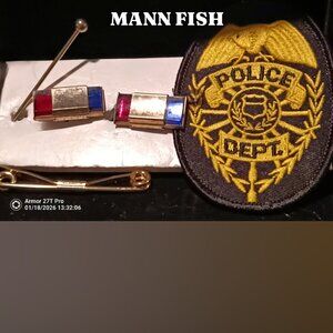 MANN FISH Color Change Cufflink and Tie Clip Set
